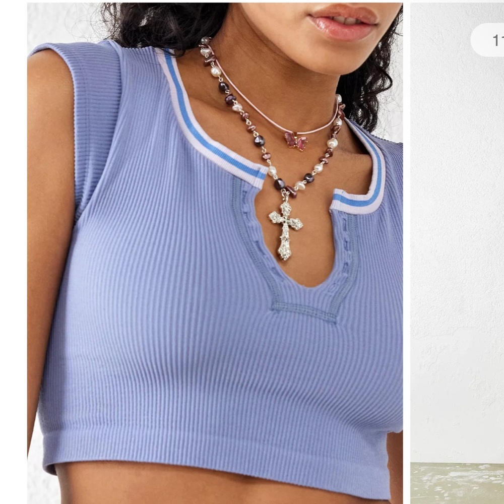 Urban Outfitters Lavender Ribbed Crop Top